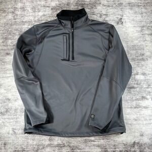 OGIO Mens Gray Quarter Zip Pullover Neon Fleece Lined UOP Honeywell Logo Medium